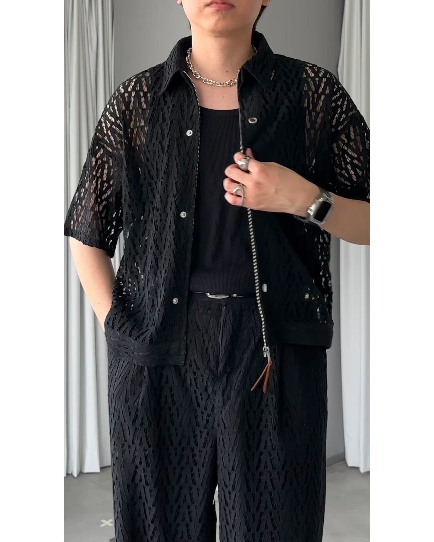 CORDLESS ZIP-UP SHIRT JACKET/コードレースジップアップシャツ