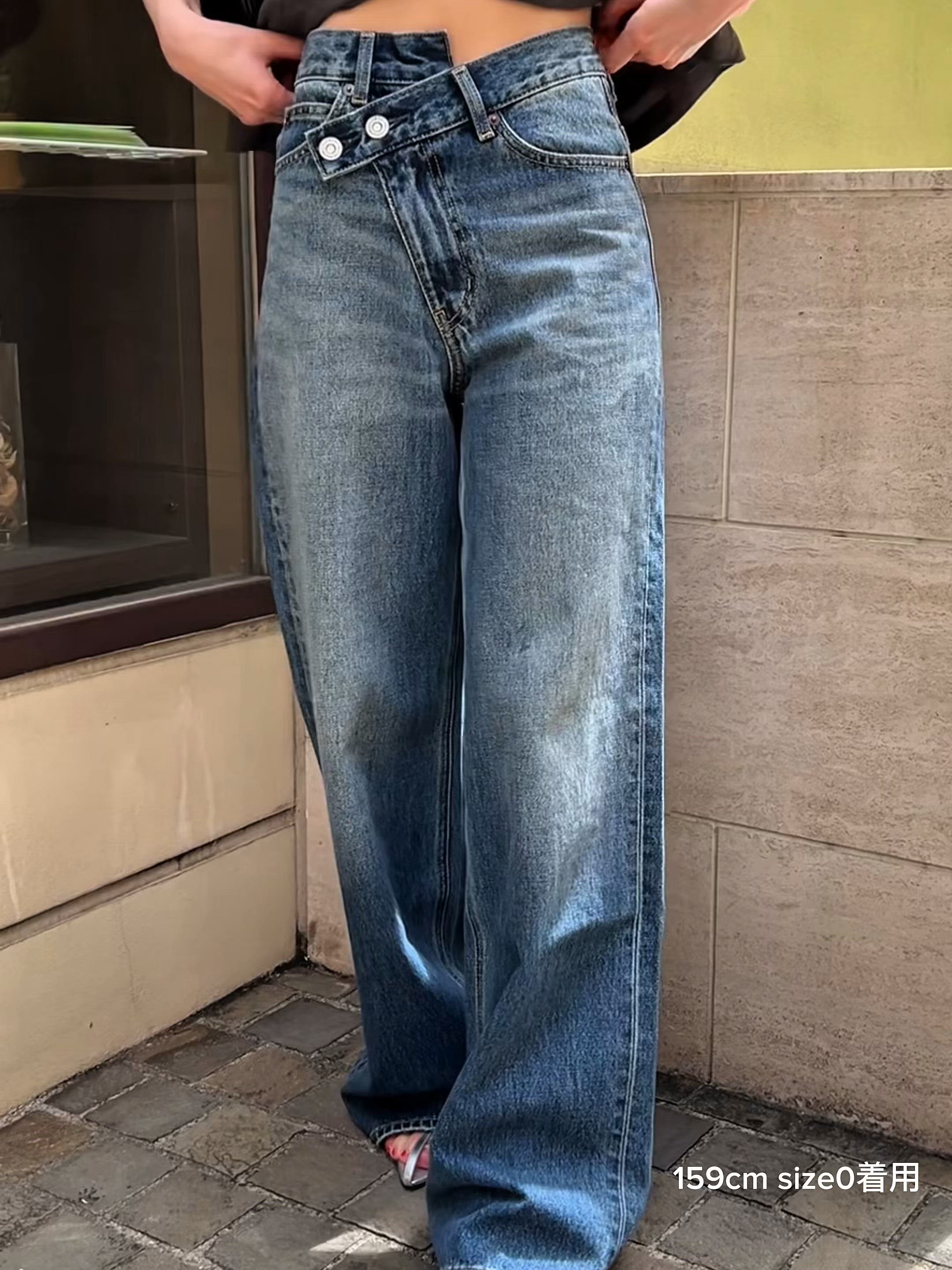 CROSS WAIST WIDE STRAIGHT / クロスウエストワイドストレート（デニム