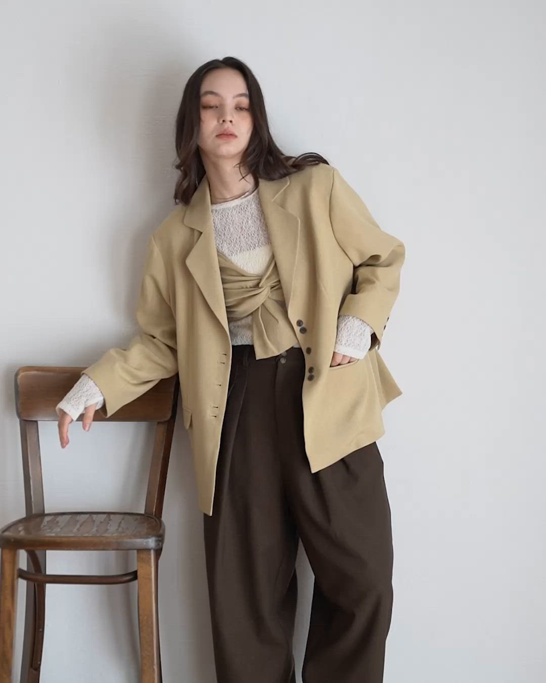 linen blend jacket/リネンブレンドジャケット（テーラードジャケット