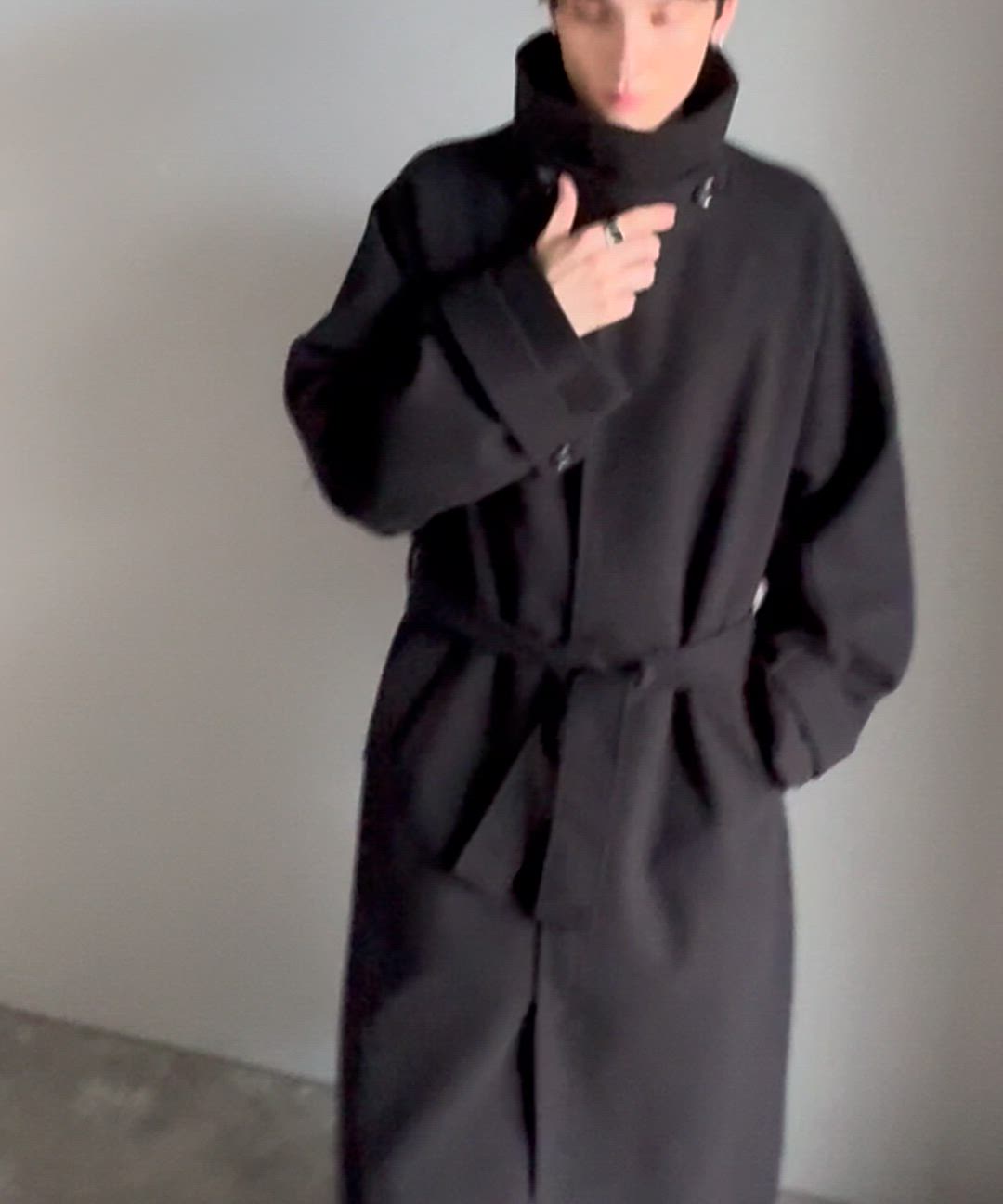 セール】魅せ方、自由自在。襟2way比翼仕立てニットメルトンスタンド