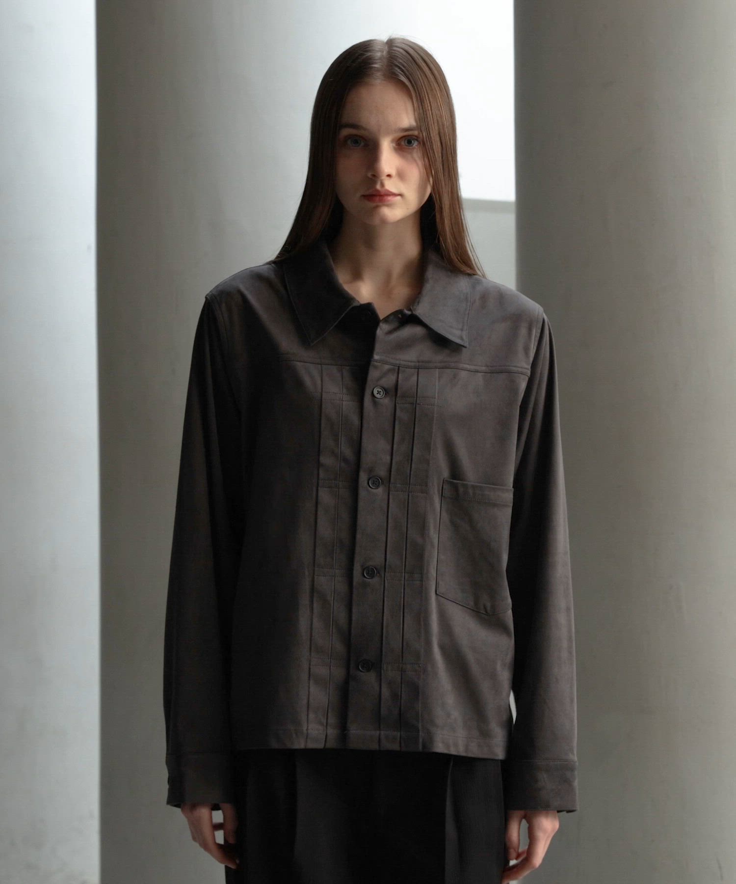 CLEL】Double Tech Fade Trucker Design Shirt / ダブルテックフェード