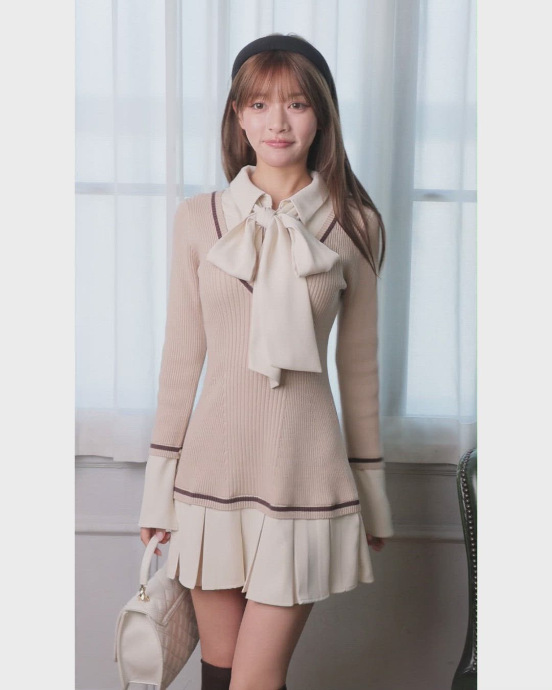 シャツドッキングプリーツワンピース（ワンピース）｜LIPSERVICE