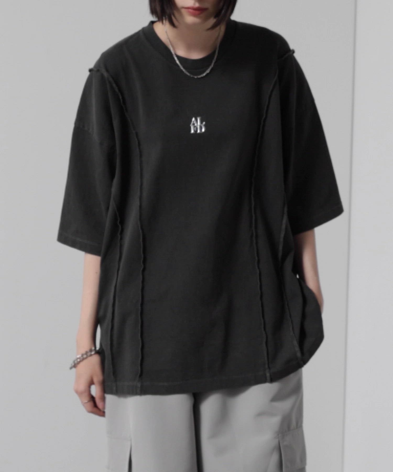 セール】【Alfred Alex】切替えワンポイントピグメントTシャツ（T