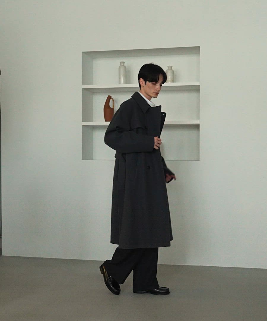 セール】WOOLLYTEC SIDE SLIT TRENCH COAT / ウーリーテックサイド