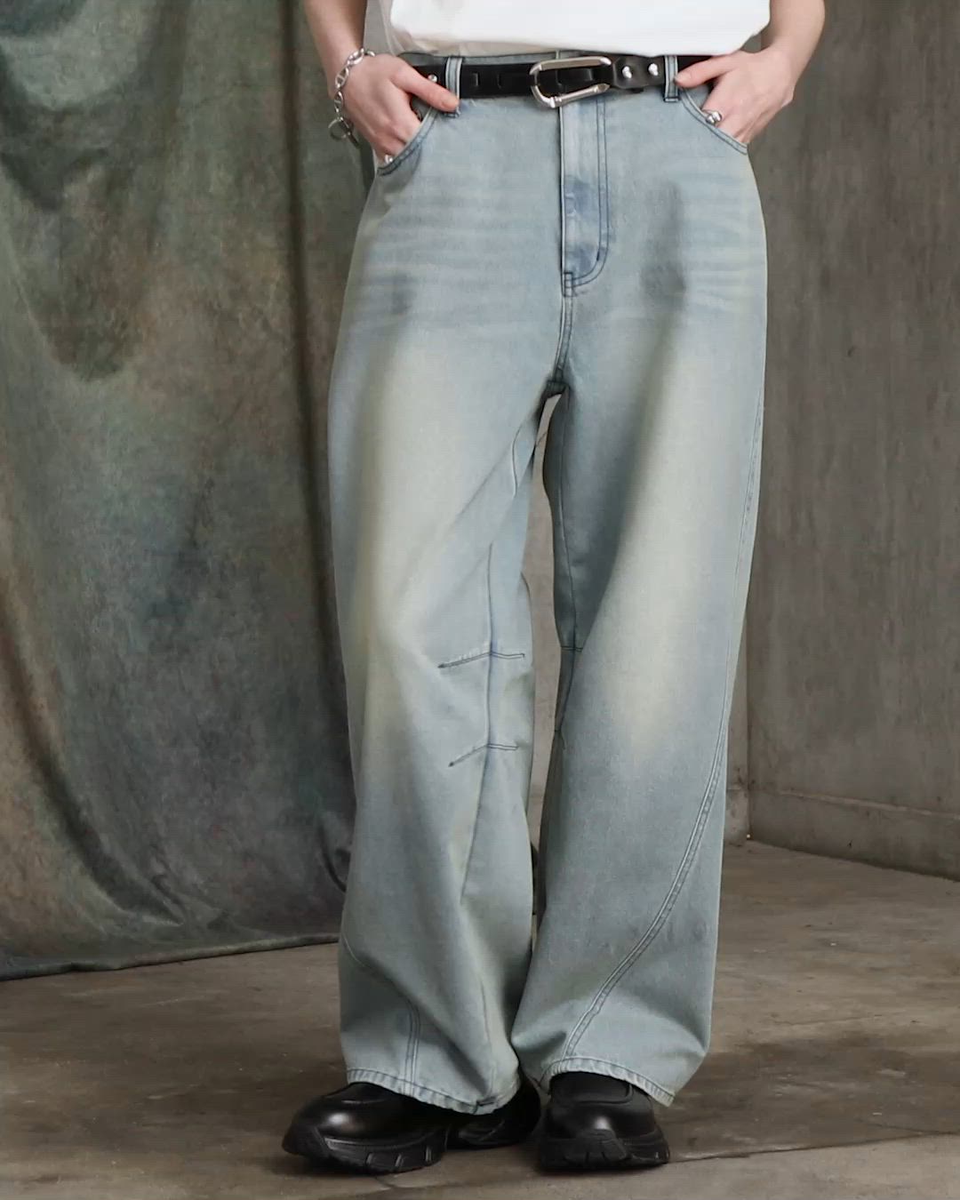 SERACE】Vintage like wide curve denim pants / ヴィンテージライク