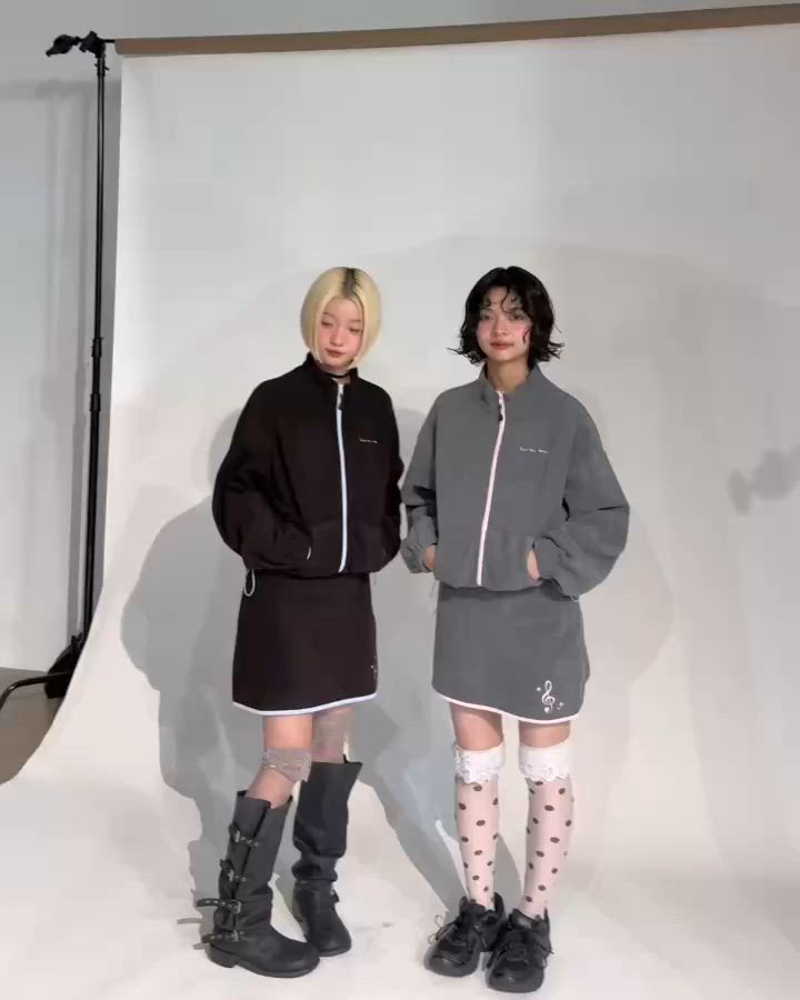 Fleece zip blouson/フリースジップバイカラーブルゾン（ブルゾン