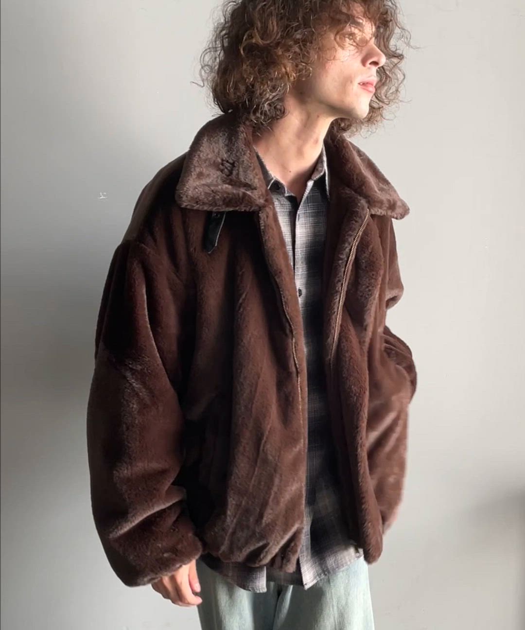 セール】3wayベルト襟フェイクファー素材ジャケット／Belted Collar