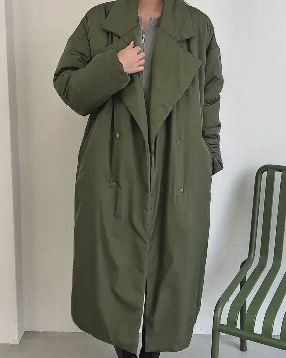 セール】中綿 テーラードカラー ロングコート（チェスターコート）｜ad