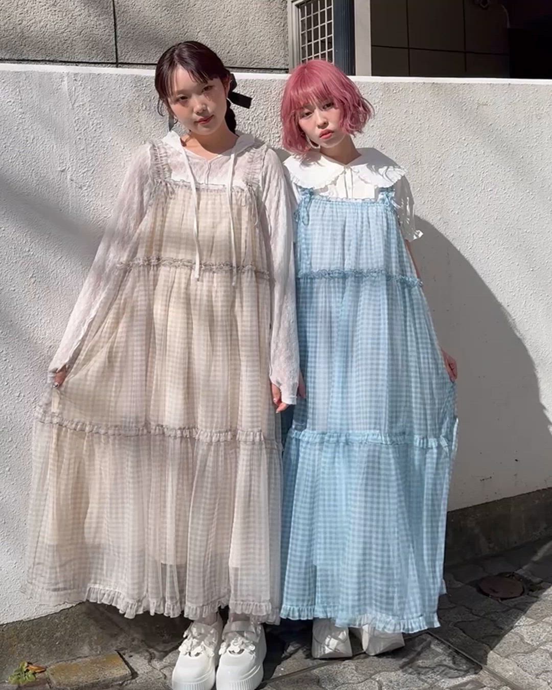 セール】ギンガムシアーティアードワンピース（ワンピース）｜merry