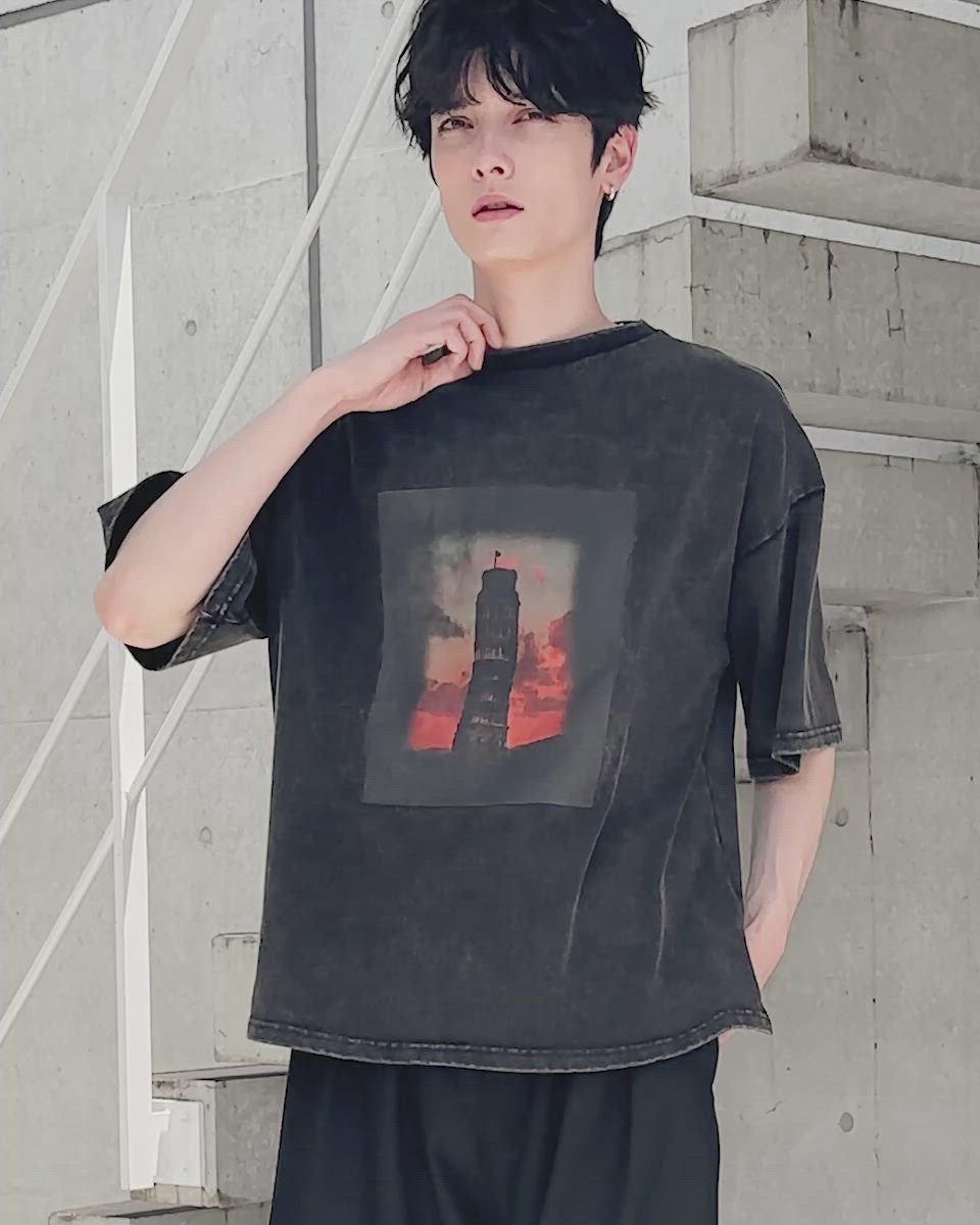 セール】ヴィンテージ加工ピグメントグラフィックTシャツ（Tシャツ