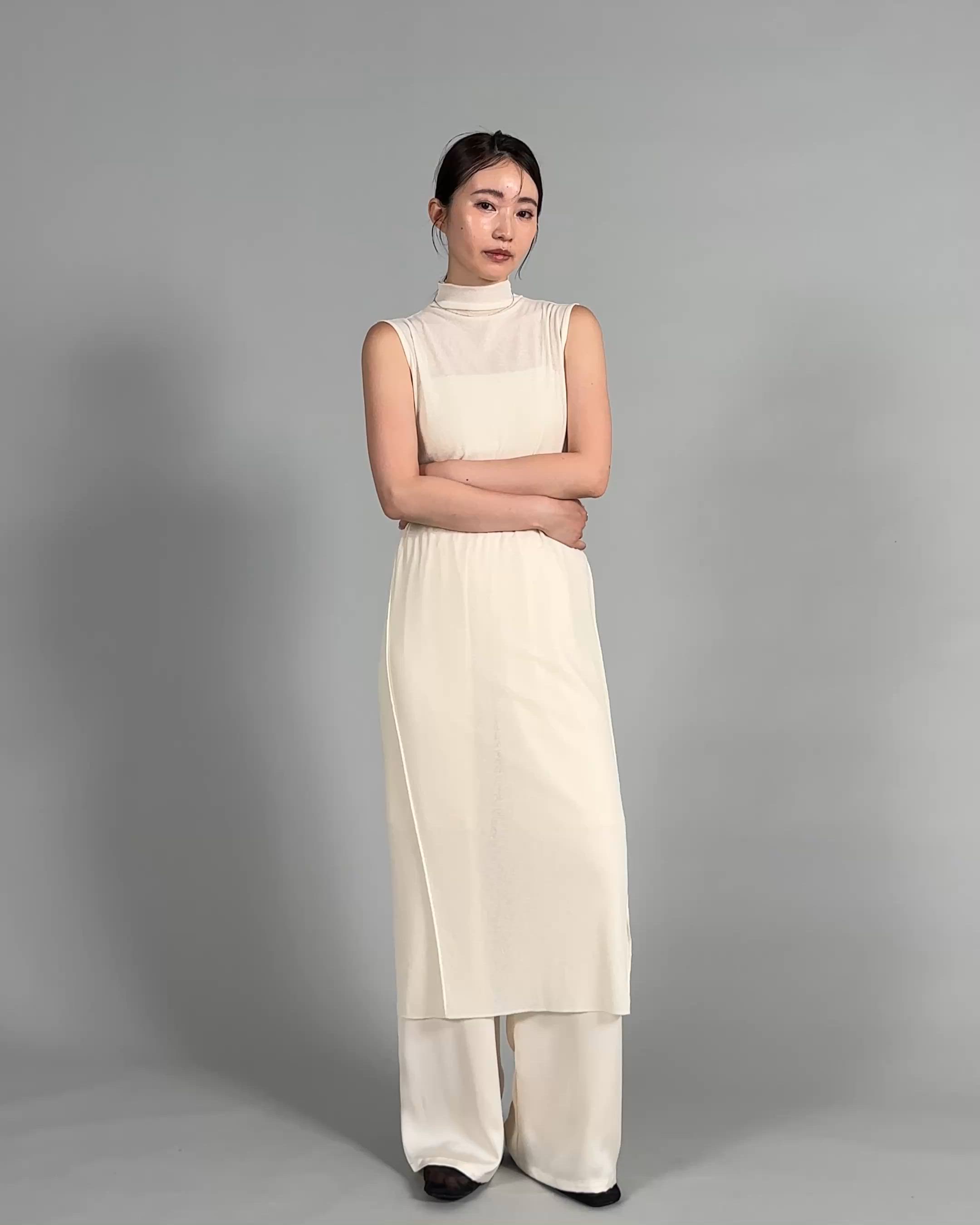 Et】2Way Sheer Net Mock Neck Onepiece（ワンピース）｜select MOCA