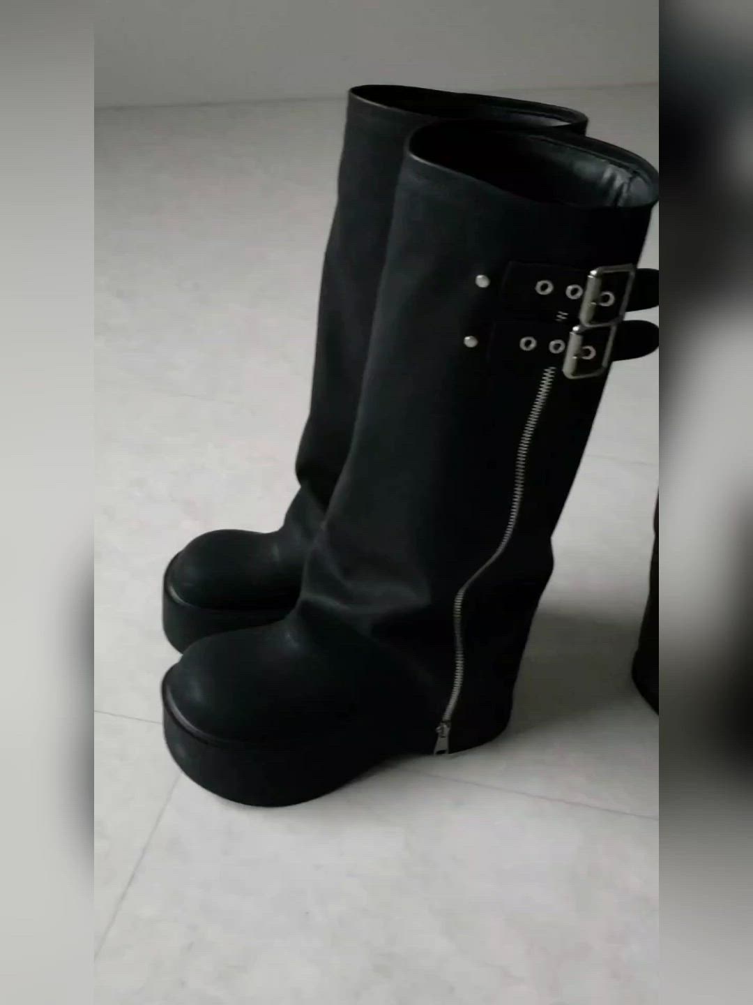 2color 】ベルテッドヴィンテージ厚底カバーロングブーツ ／belted