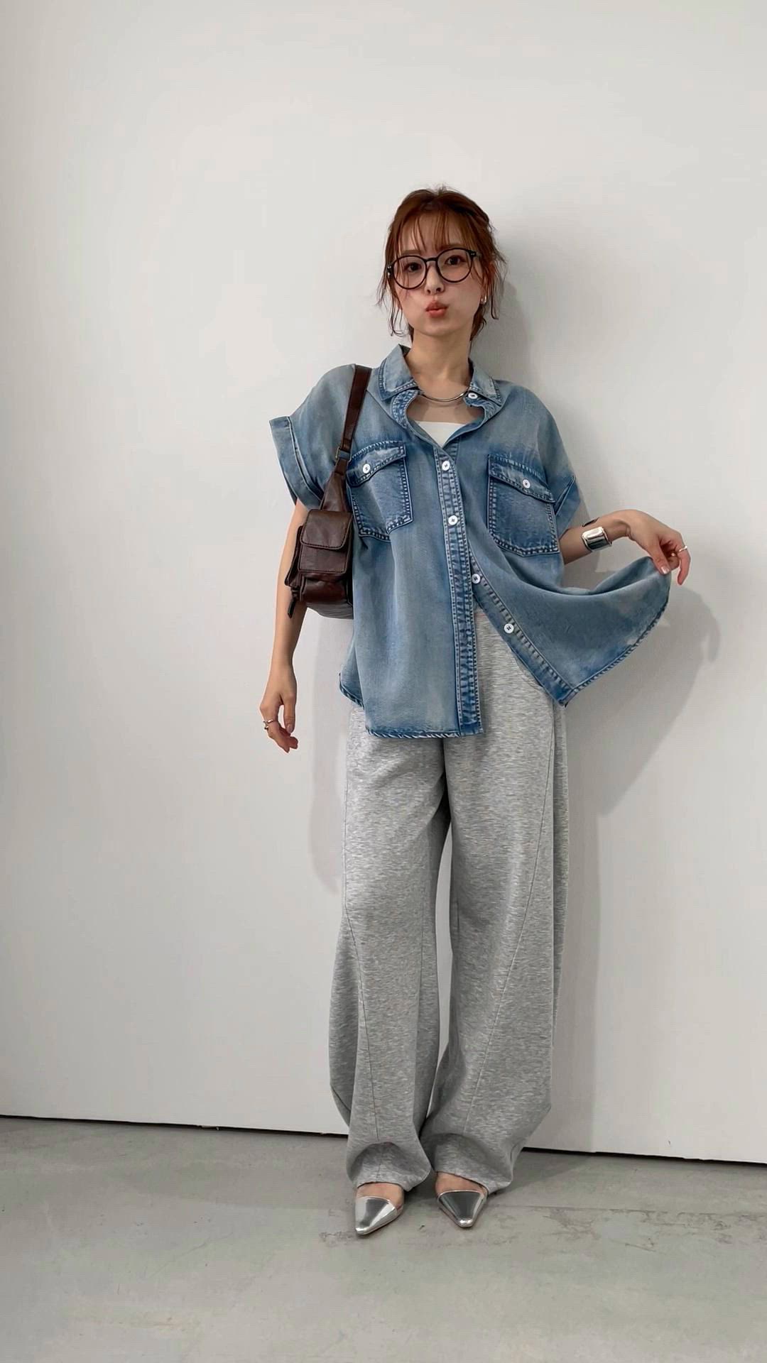 セール】フレンチスリーブデニムシャツ（シャツ/ブラウス）｜AMELY