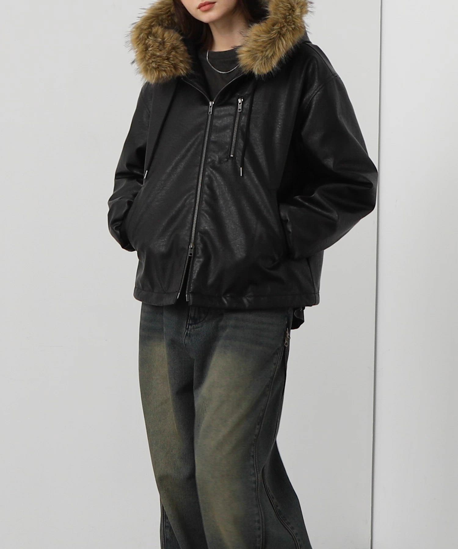 セール】【Alfred Alex】2WAYヴィンテージライクオーバーサイズファー