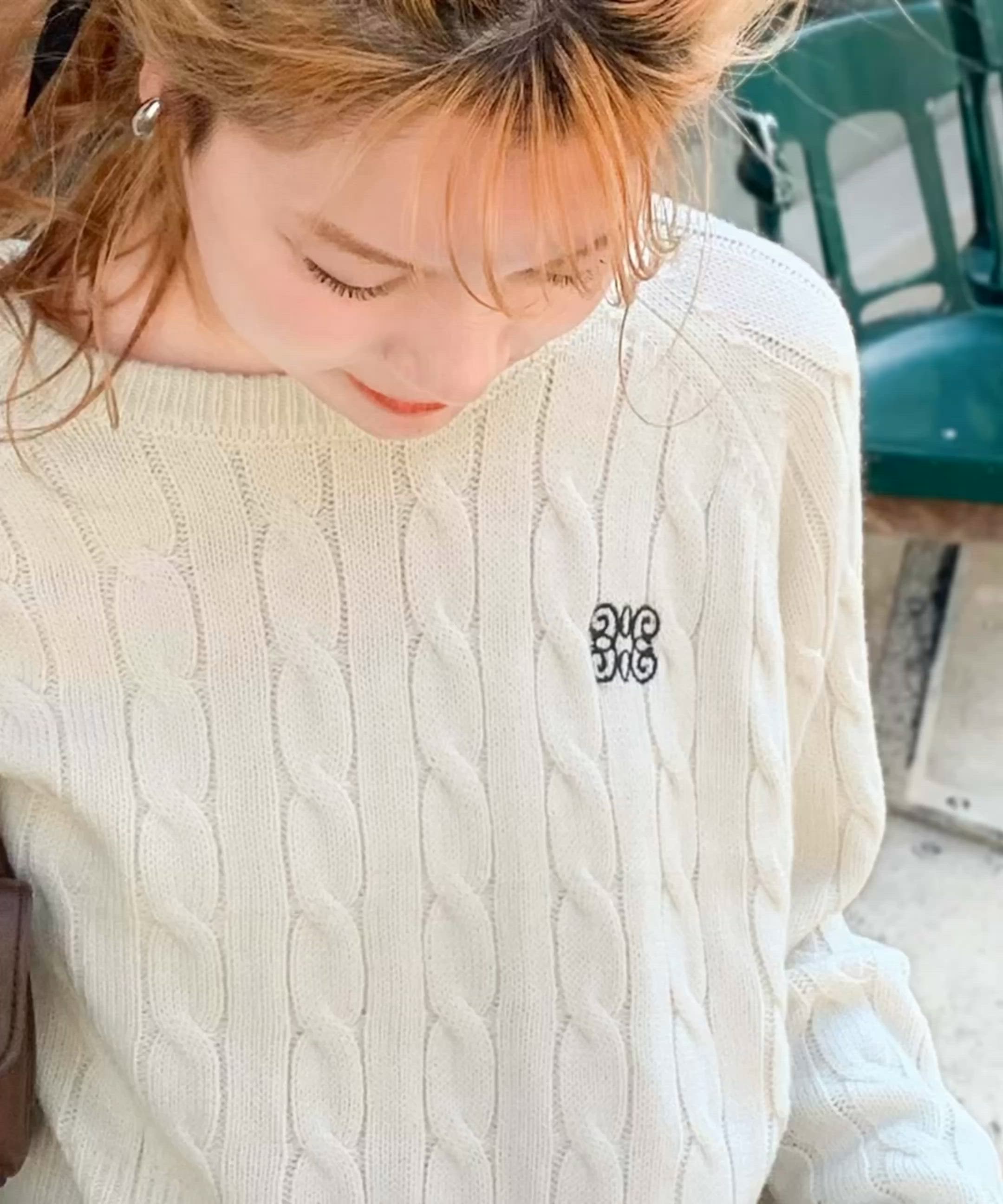 ミュベール レアニット セール】【mily bilet】毎日着たいこなれニット。クロップド胸刺繍