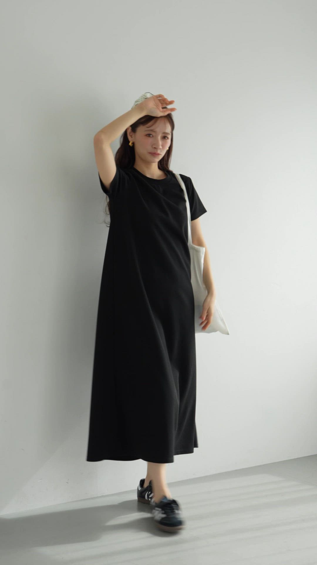 エンボス加工半袖マキシワンピース（ワンピース）｜coca（coca）（コカ