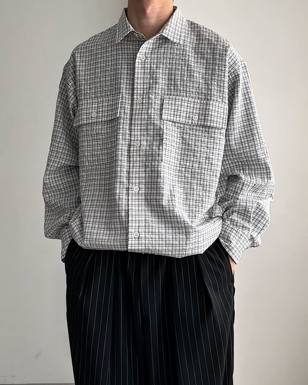 アドーア メッシュレイヤードシアサッカーブラウス チェック 黒系 38 アドーア メッシュレイヤードシアサッカーブラウス チェック 黒系 38