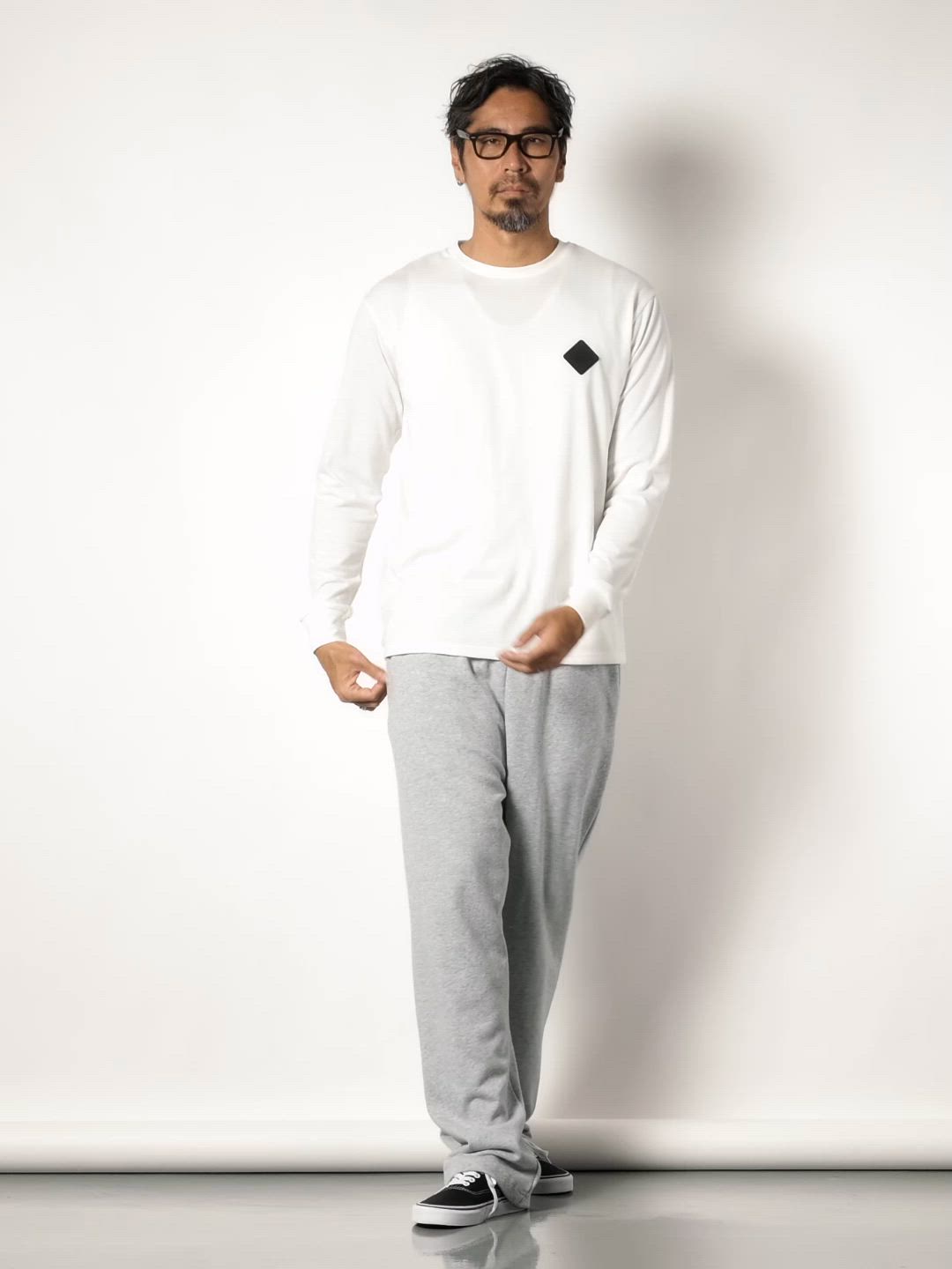BLACK LABEL〕DAILY COMFORT L/S TEE：吸湿速乾 コットンポリエステル