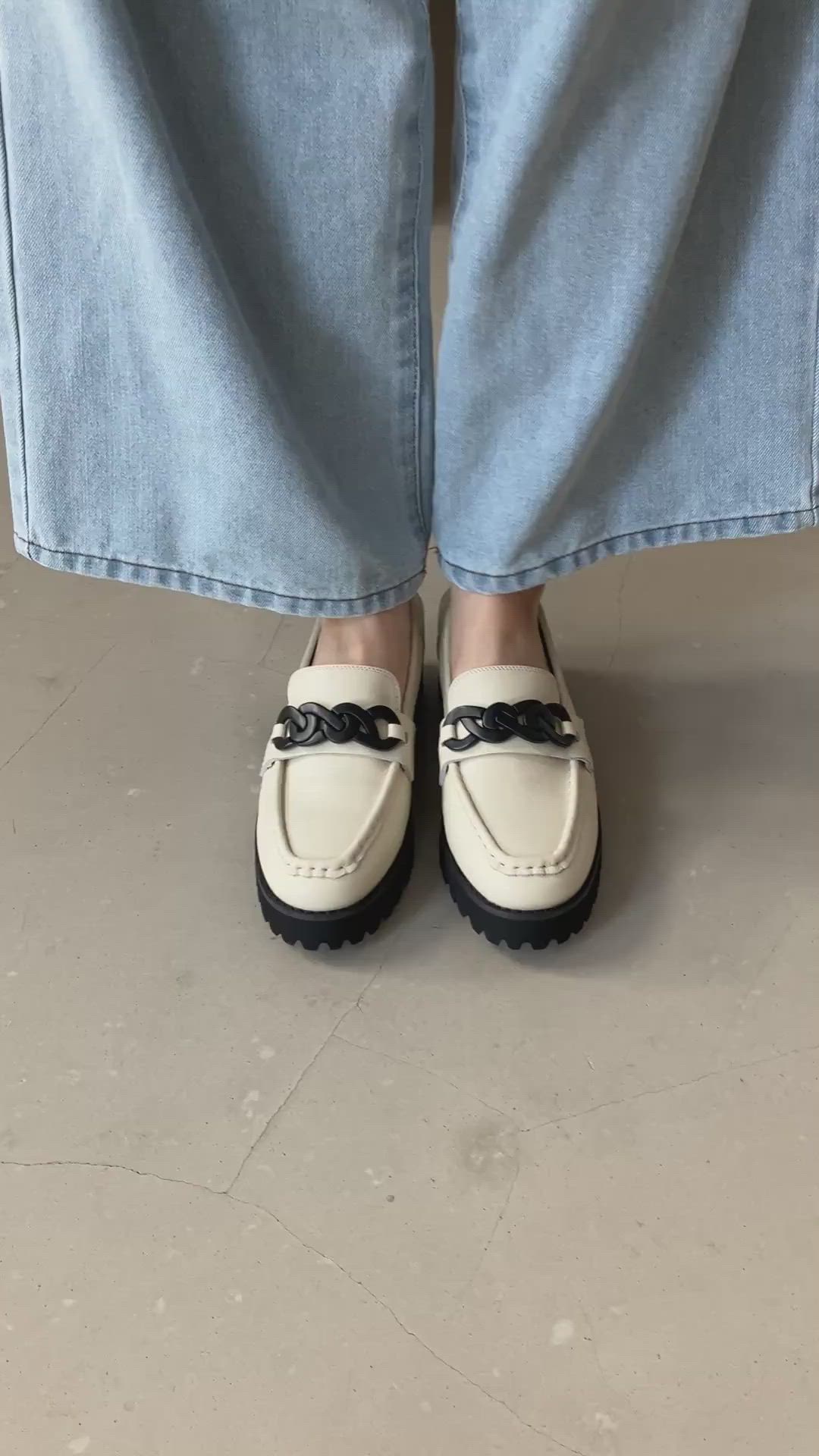 HIMIKO】【ZOZOTOWN限定】メタルモチーフトラックソールローファー