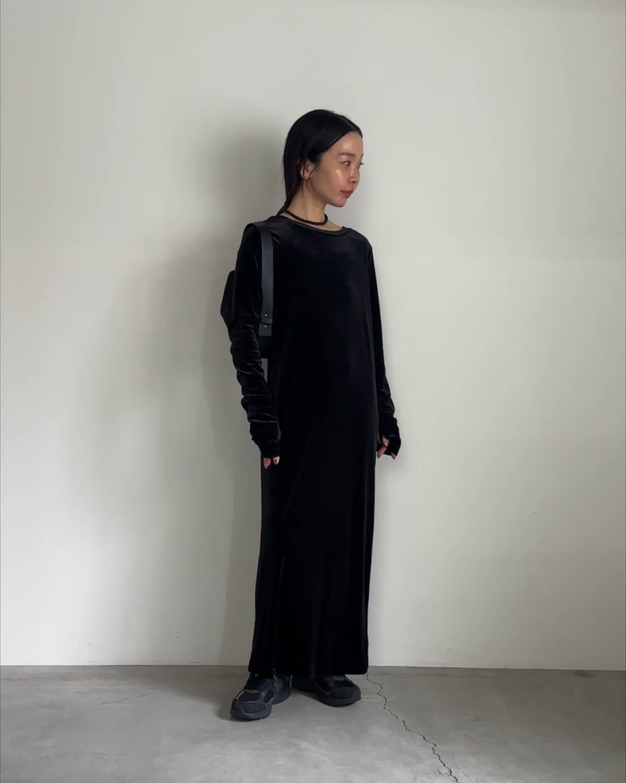 フィンガースリーブベロアロングワンピ―ス（ワンピース）｜select MOCA