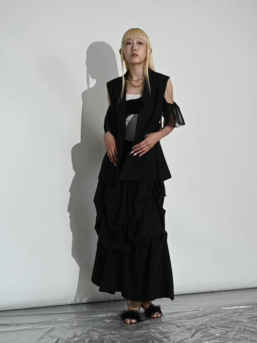 Pinstripe ベルトツキジレベスト/setup対応（ベスト）｜Ezick