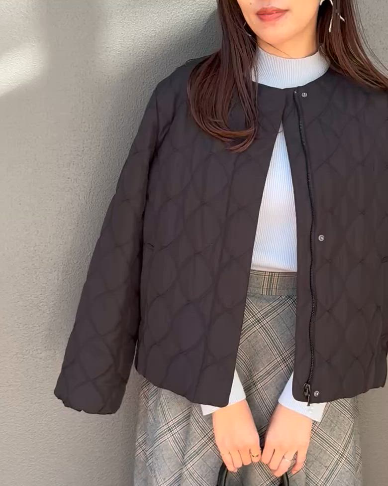 セール】【撥水・大人可愛い】リボンキルティングジャケット（ブルゾン