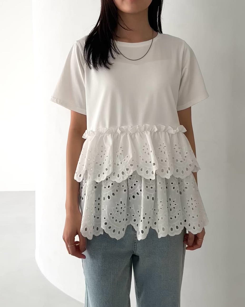 クラフト刺繍プルオーバー（Tシャツ/カットソー）｜LAVEANGE（ラビ 