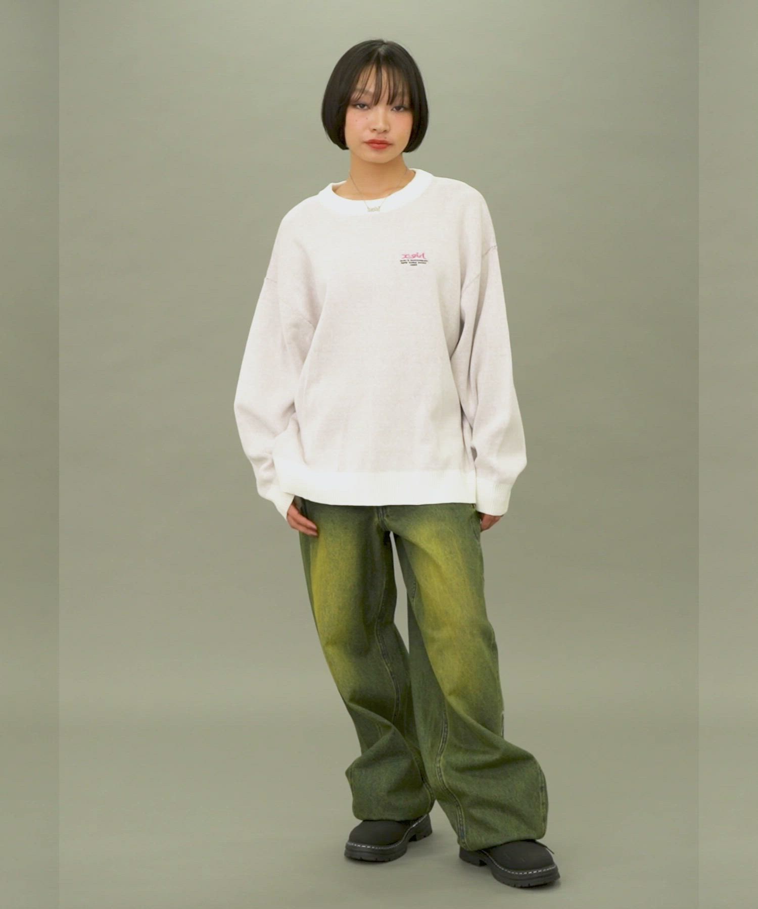 FACE JACQUARD KNIT TOP（ニット/セーター）｜X-girl（エックスガール