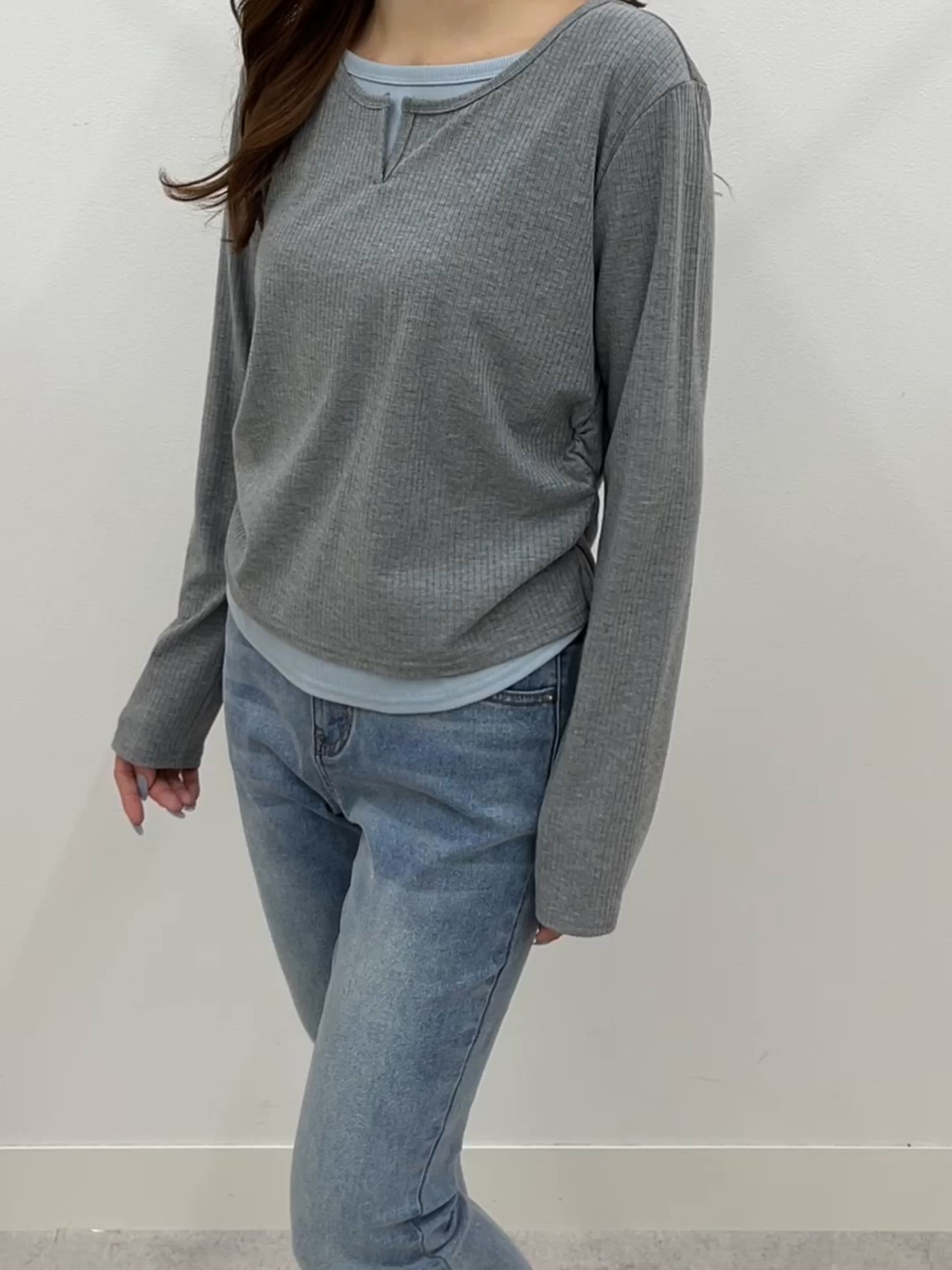 セール】バイカラーレイヤード風プルオーバーTシャツ（Tシャツ 