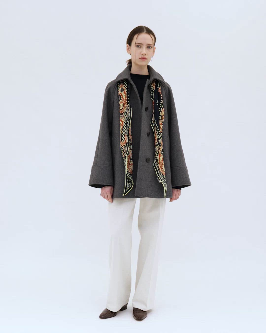 Steven Alan＞ウール カシミヤ テント ショートコート（ステンカラー