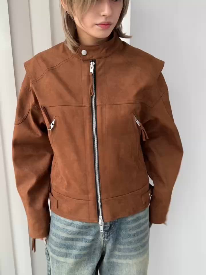 Chikashitsu +】suede biker jacket / 【チカシツプラス】スエード