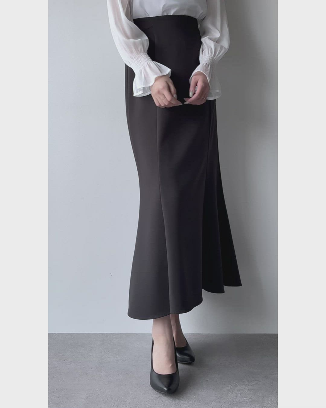 選べる】ハイウエストレースアップスカート（マーメイド／Iライン