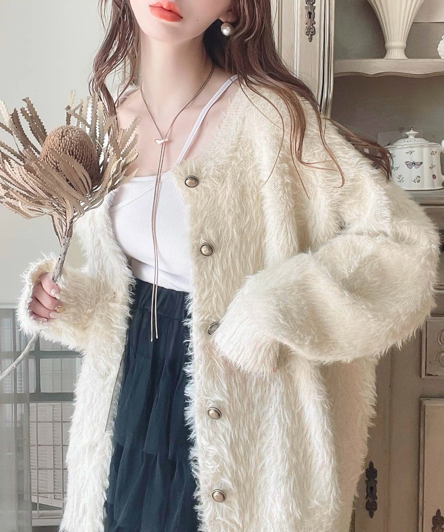 eLLA eLLa_selectshop シャギーニットカーディガン ella シャギーニットカーディガン グレー eLLA eLLa_selectshop