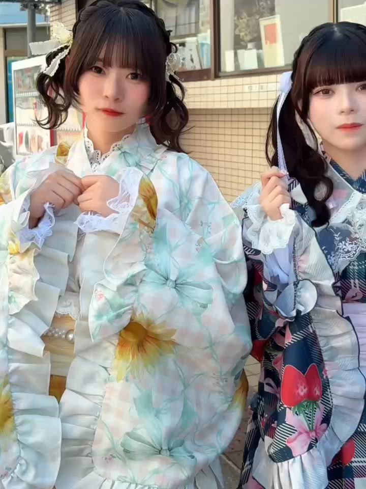 クティールとレトロ】セット着用可フリル浴衣スカート（浴衣）｜kutir