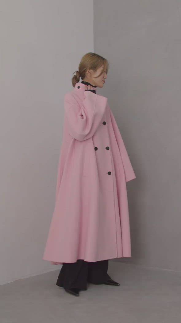 ◇ソフトウールリバースタンドカラーコート（チェスターコート）｜LE