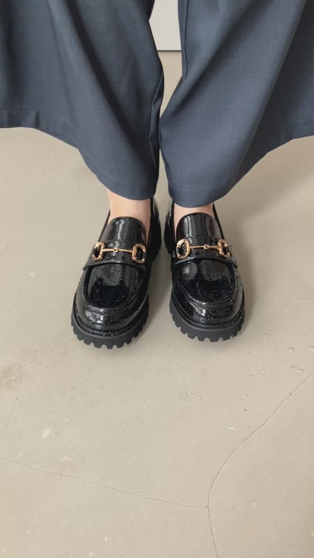 セール】【卑弥呼】【耐水】トラックソールレインローファー（レイン