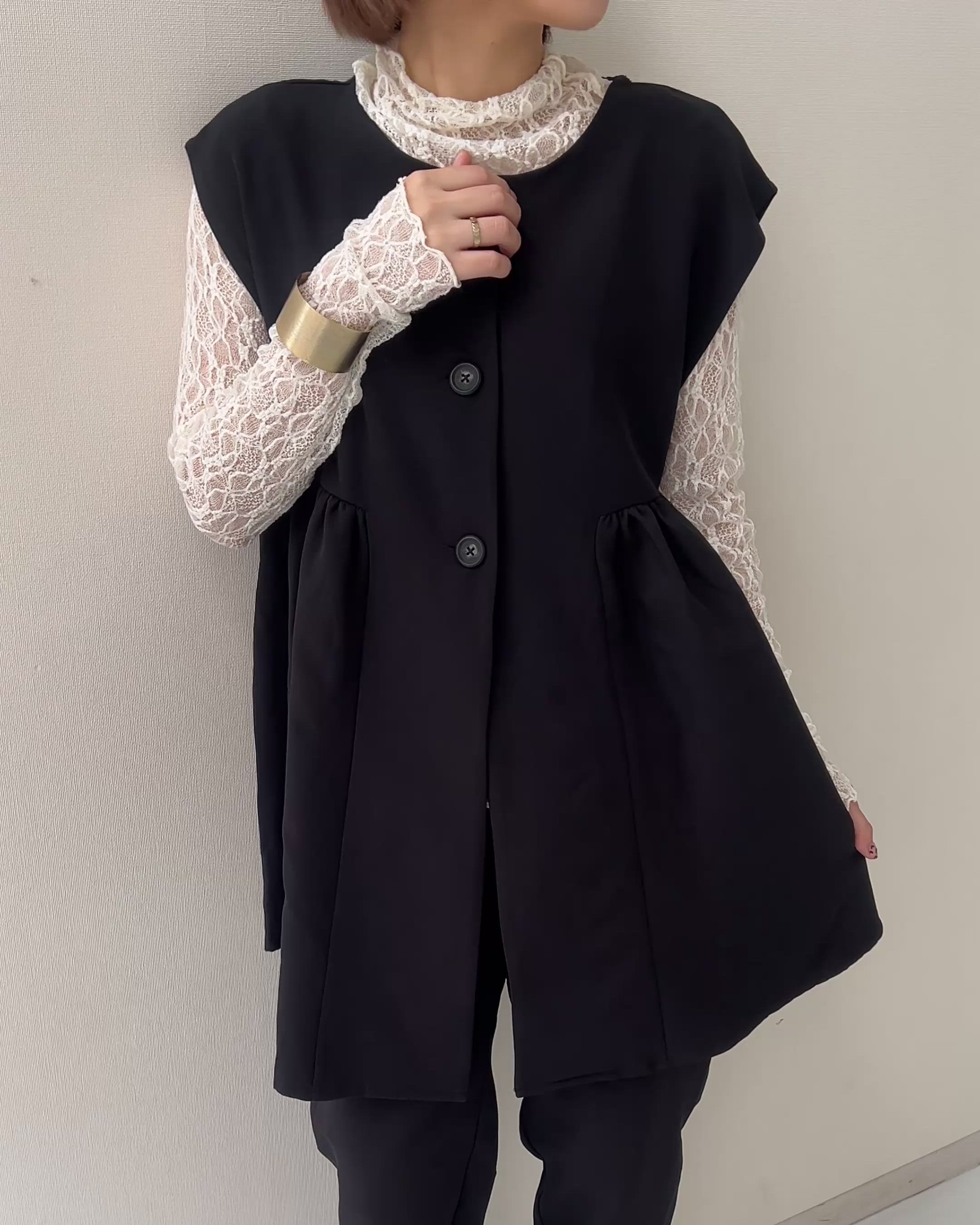 ダブルクロス素材ジレセットアップスーツ（ジレ＋テーパードパンツ