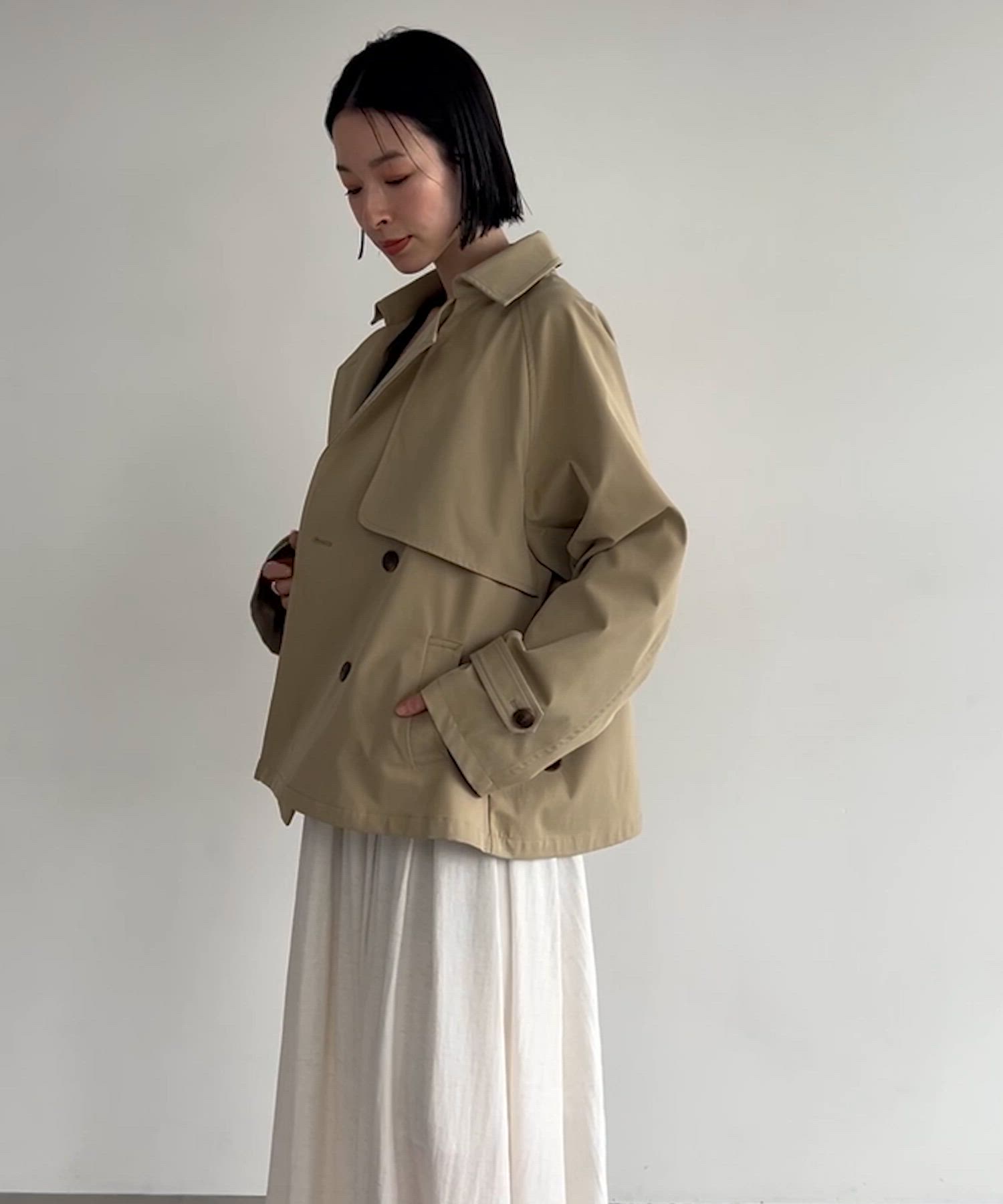 Aunely ショートトレンチコート Aunely トレンチコート コート レディース : ZOZOTOWN Yahoo!店 - 通販
