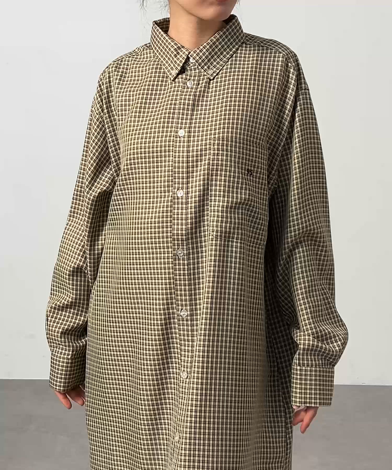 セール】アソート ナンバリング刺繍 ボタンダウン ロングシャツ