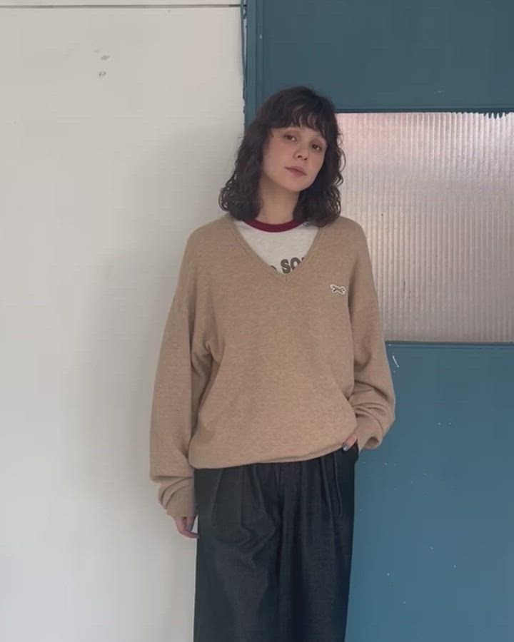 セール】PENNEYS/ペニーズ 別注 THE FOX ロゴワッペン刺繍 Vネック