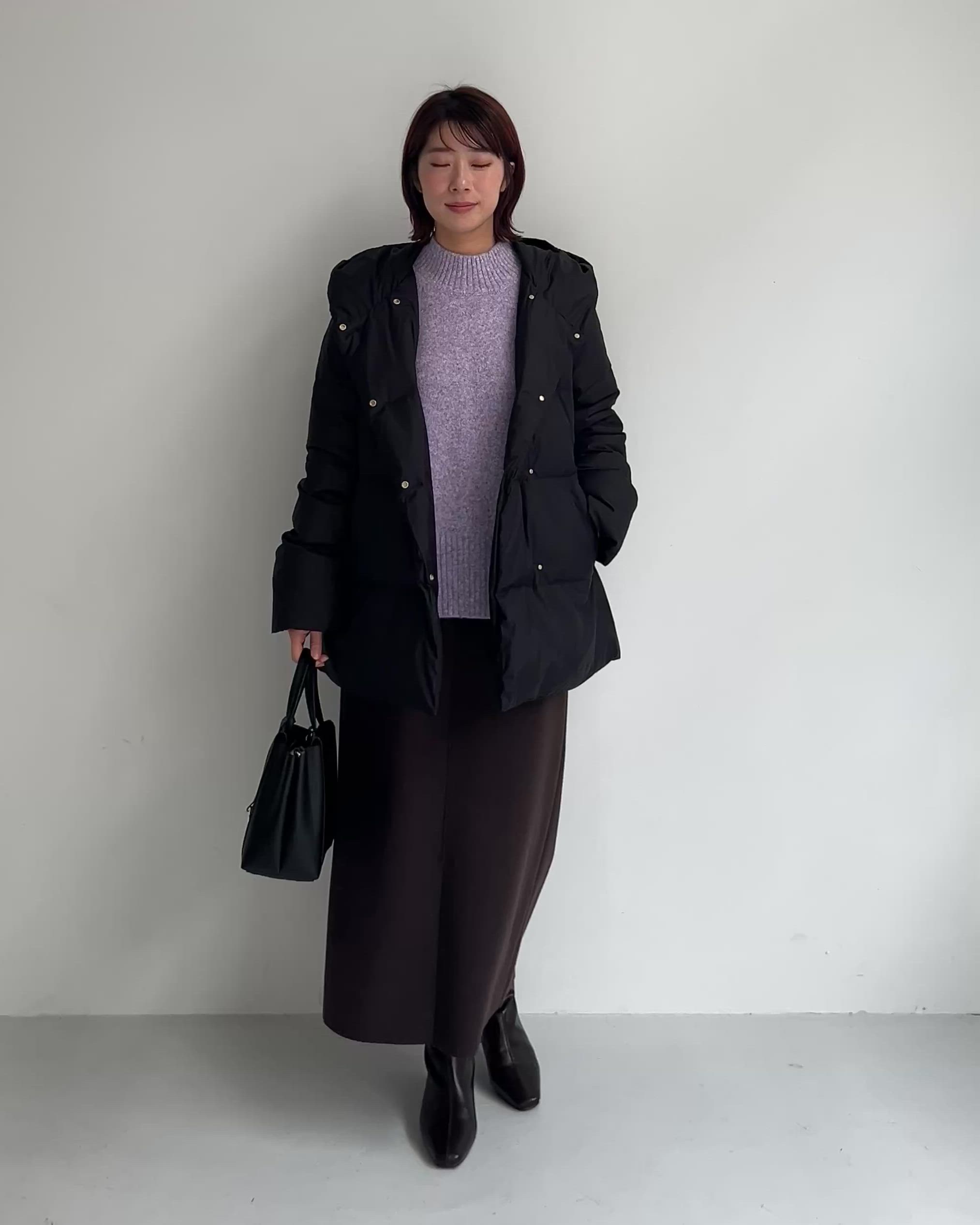 撥水フードミドルダウンコート【防風/抗菌防臭/洗濯機OK】《S～LL