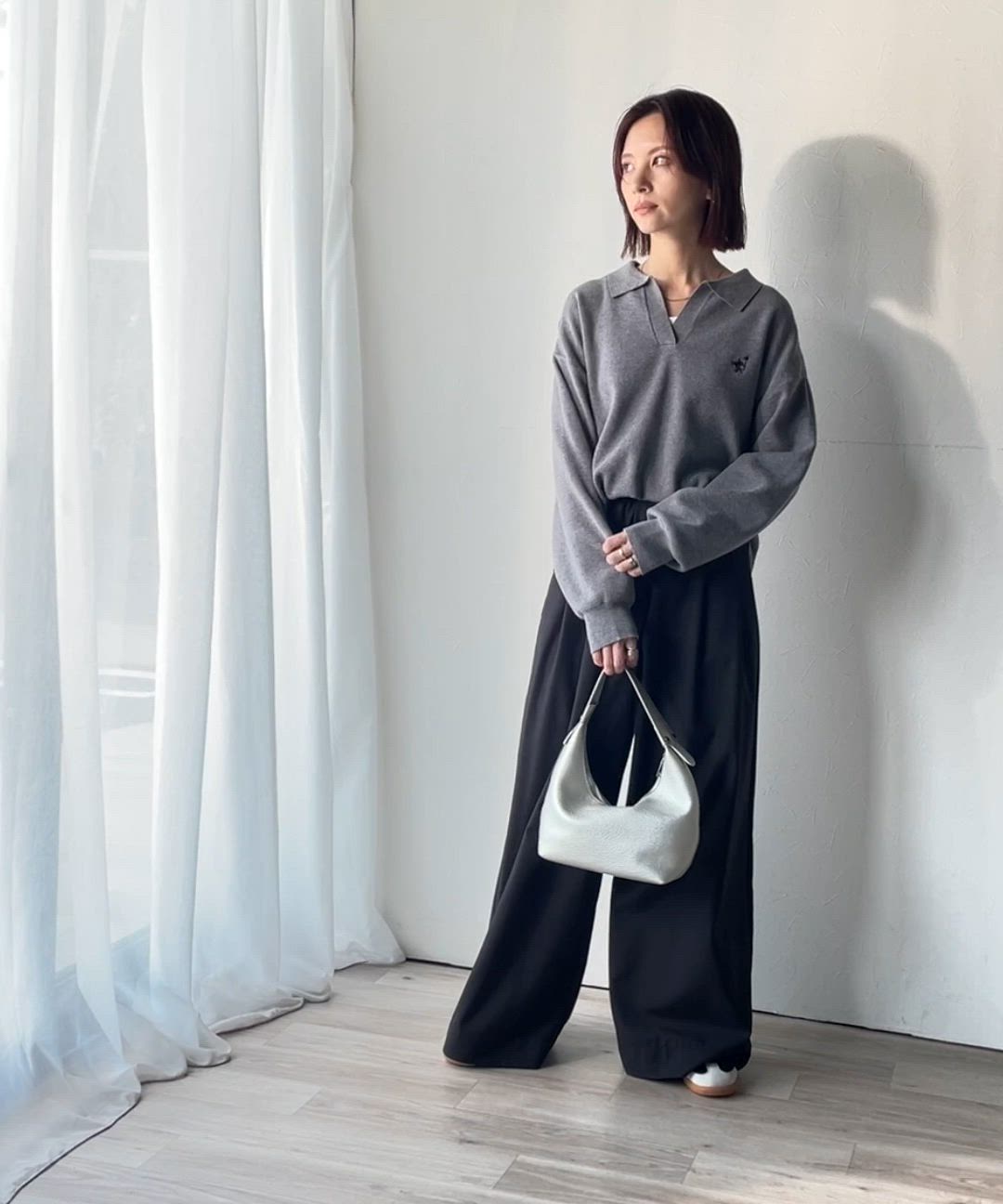 セール】《JaVaジャバコラボ》大人の抜け感をプラス◎胸刺繍ハーフ