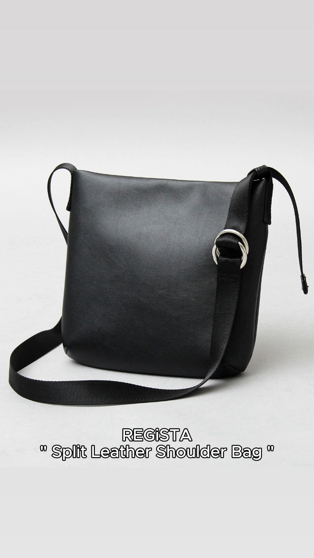 n.ssignカズタSULA黒 レザー ショルダーバッグ スプリットレザー（牛床革） ダブル丸カン ミニショルダーバッグ