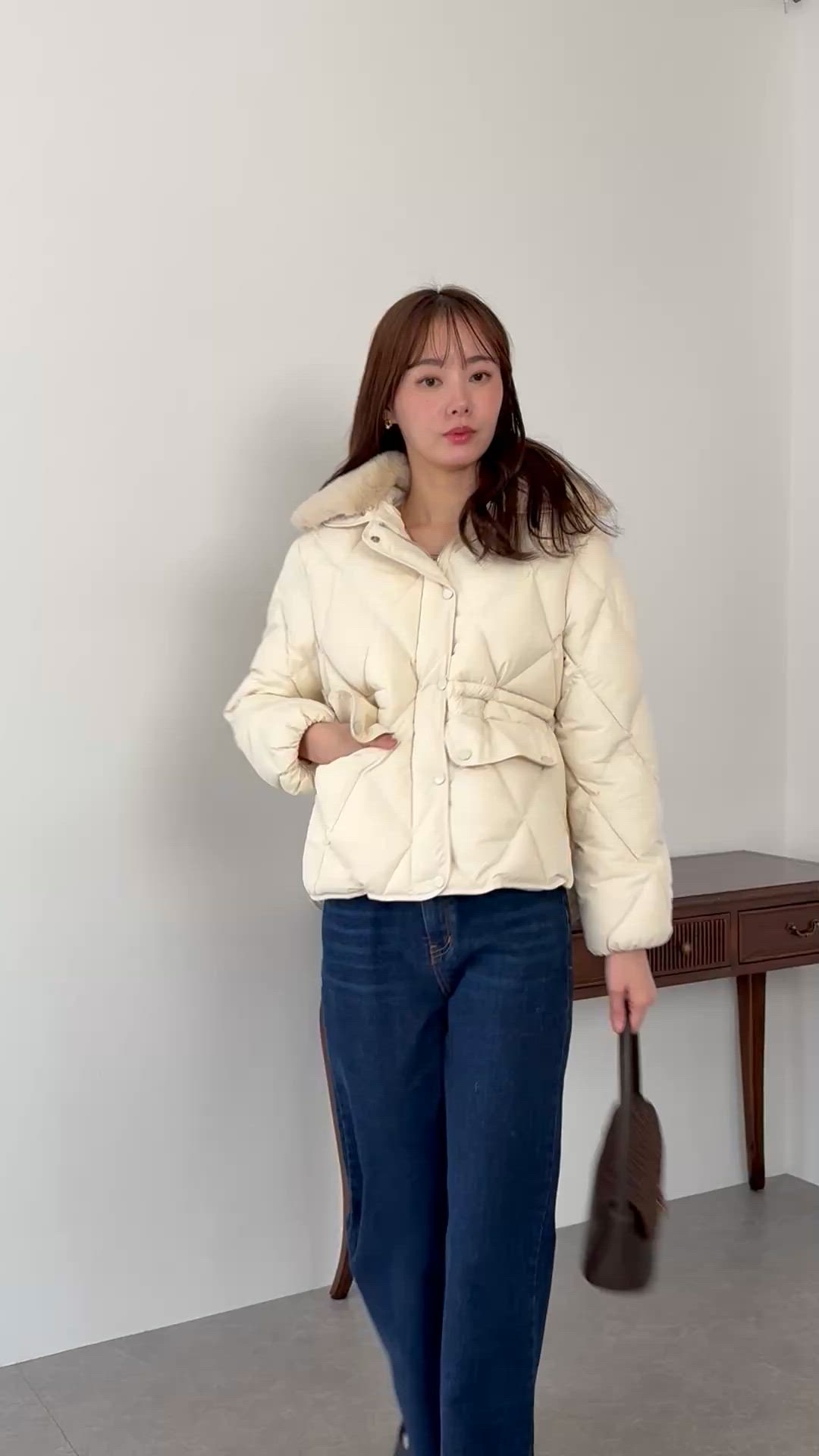 ファー襟キルティングジャケット（ダウンジャケット/コート