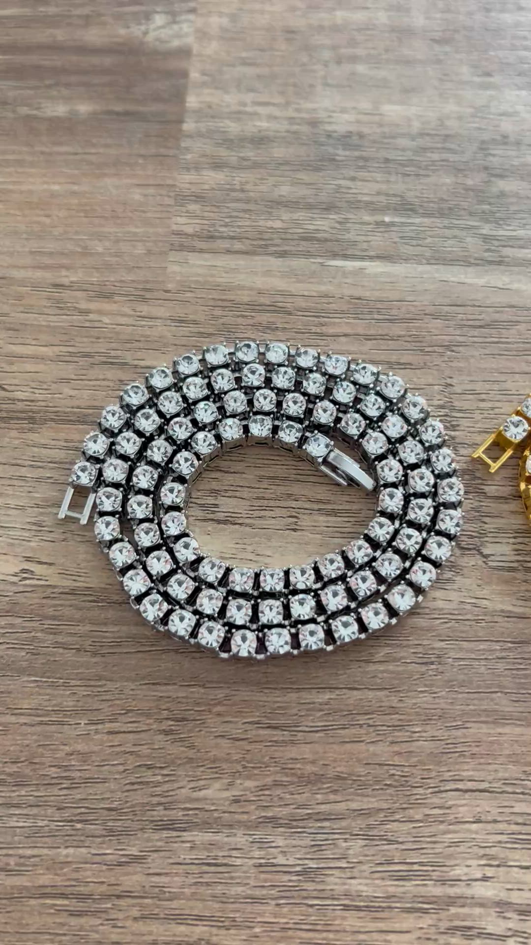 セール】CZダイヤ 3mm 4mm 5mm テニス チェーン ネックレス ジルコニア