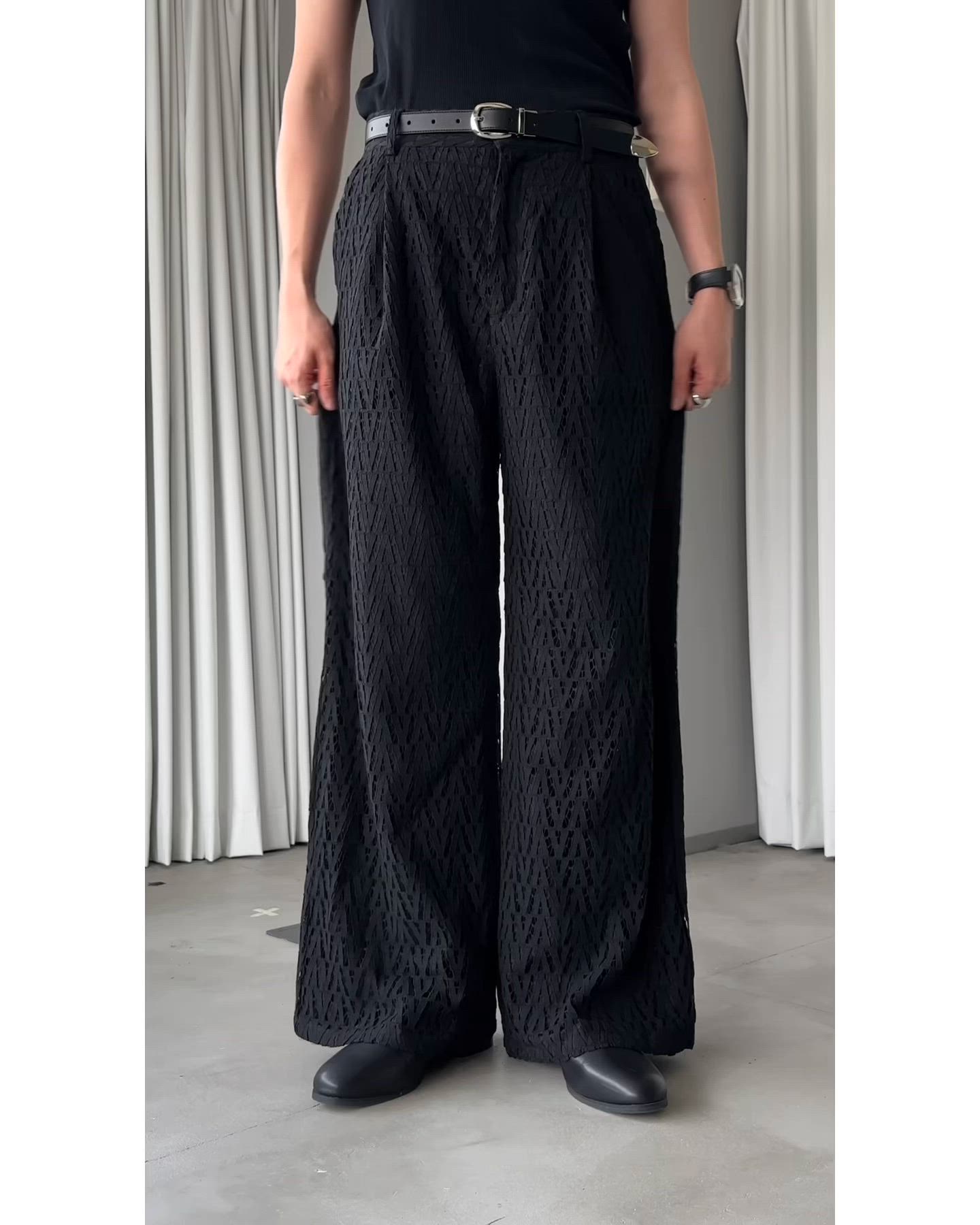 CODE LACE WIDE SLACKS PANTS/コードレースワイドスラックスパンツ