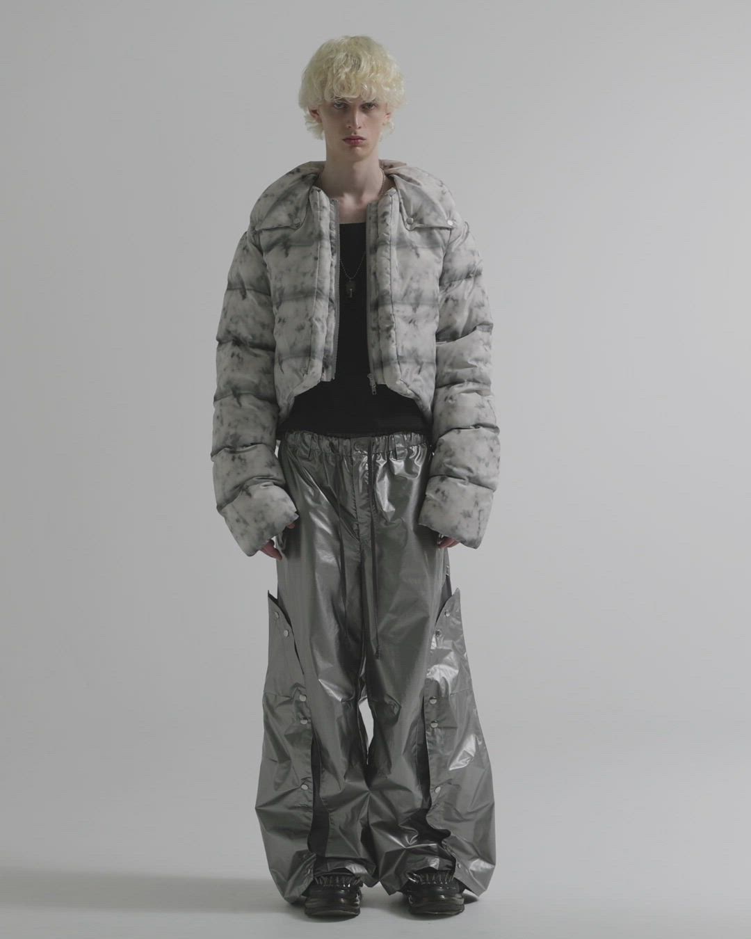 GRANCY】Button Layered Design Nylon Pants / ボタンレイヤード