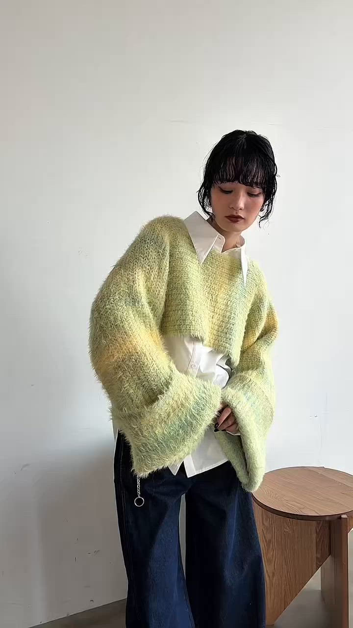 セール】MIXカラー4wayショート丈ニット/新色追加（ニット/セーター