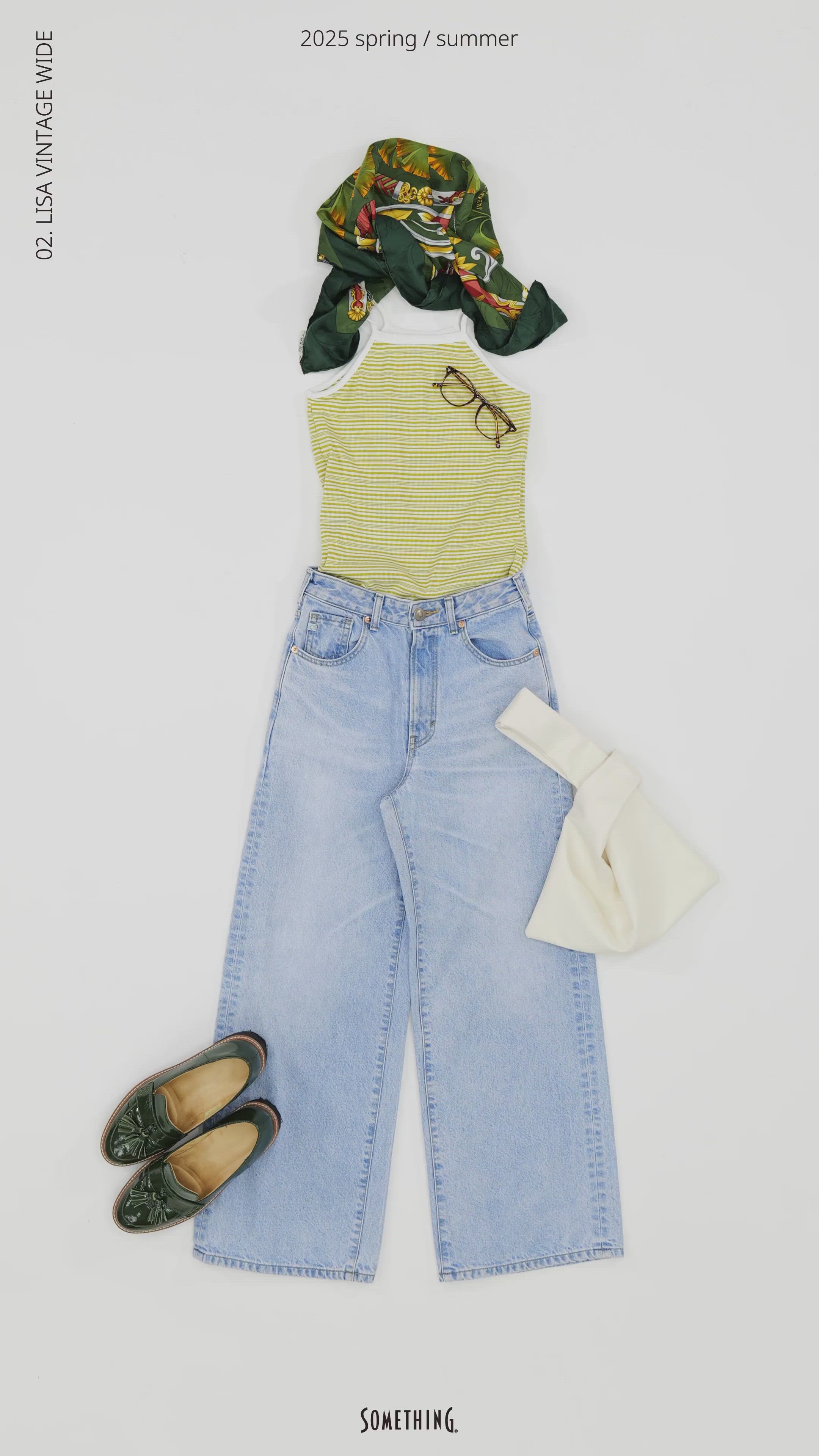 SOMETHING/サムシング LISA ヴィンテージワイドデニムパンツ（デニム