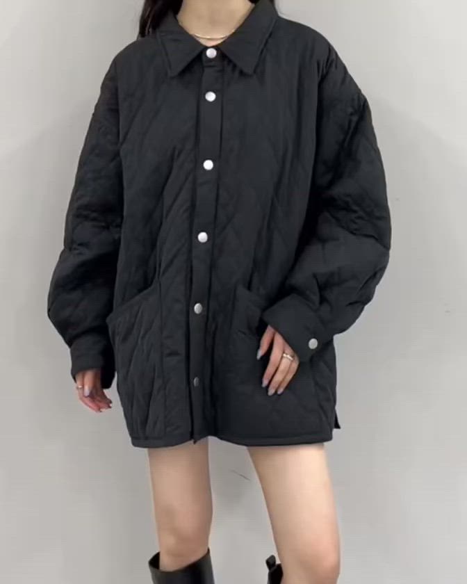 セール】【軽いのに暖かい◎/2サイズ展開】襟付きキルティング